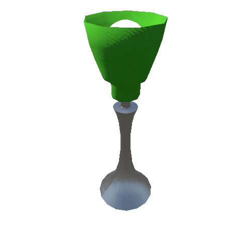 Desk Lamp-001 - Brushed Metal Bell Shade Green